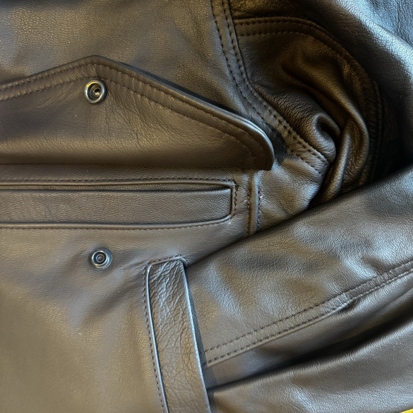 NEW Perrone Aviation UPS Brown Leather Bomber Jacket Mens Large Removable Liner - Picture 16 of 16